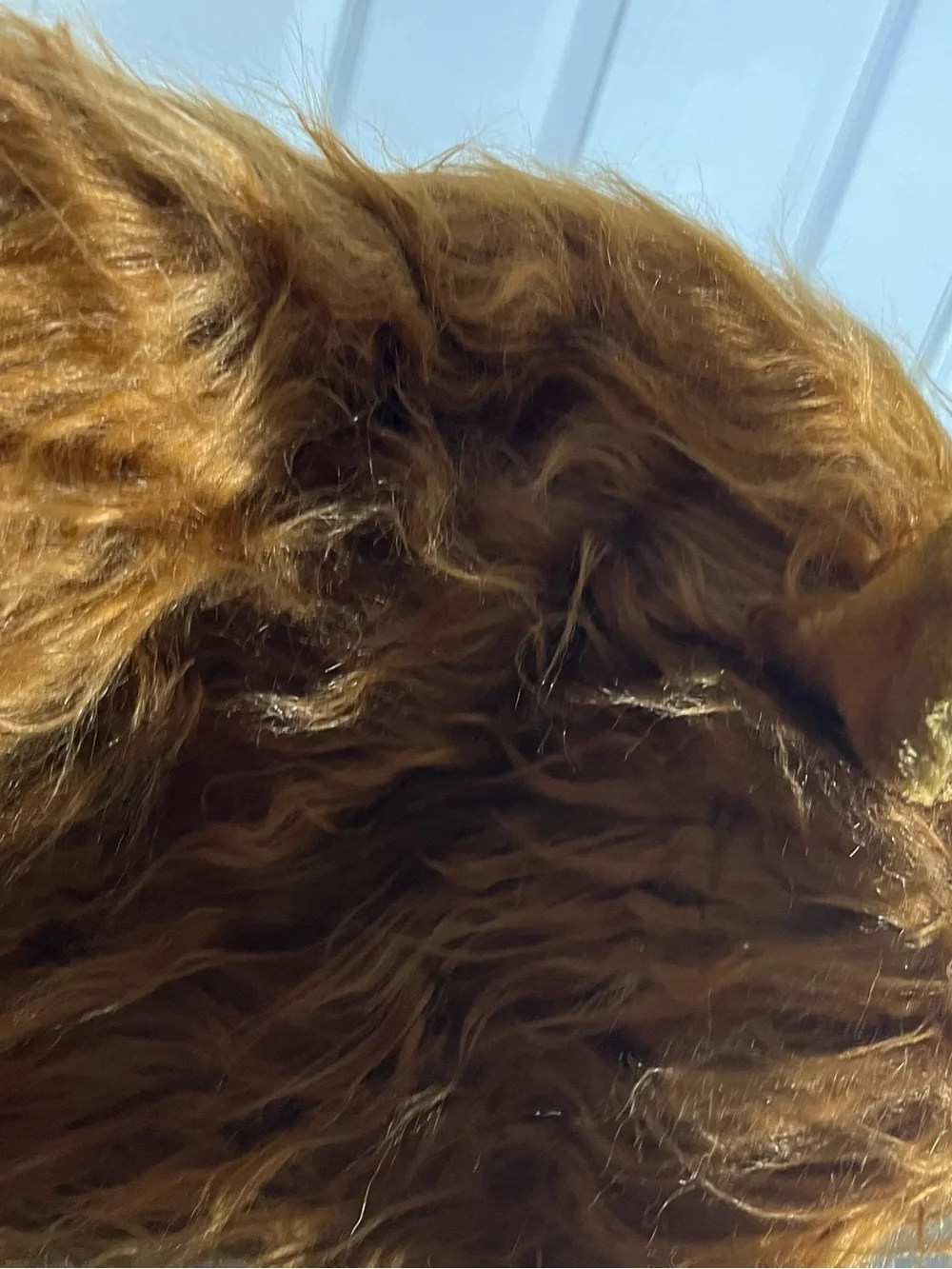 Toms Lion Mane Wig - Red Brown Faux Fur